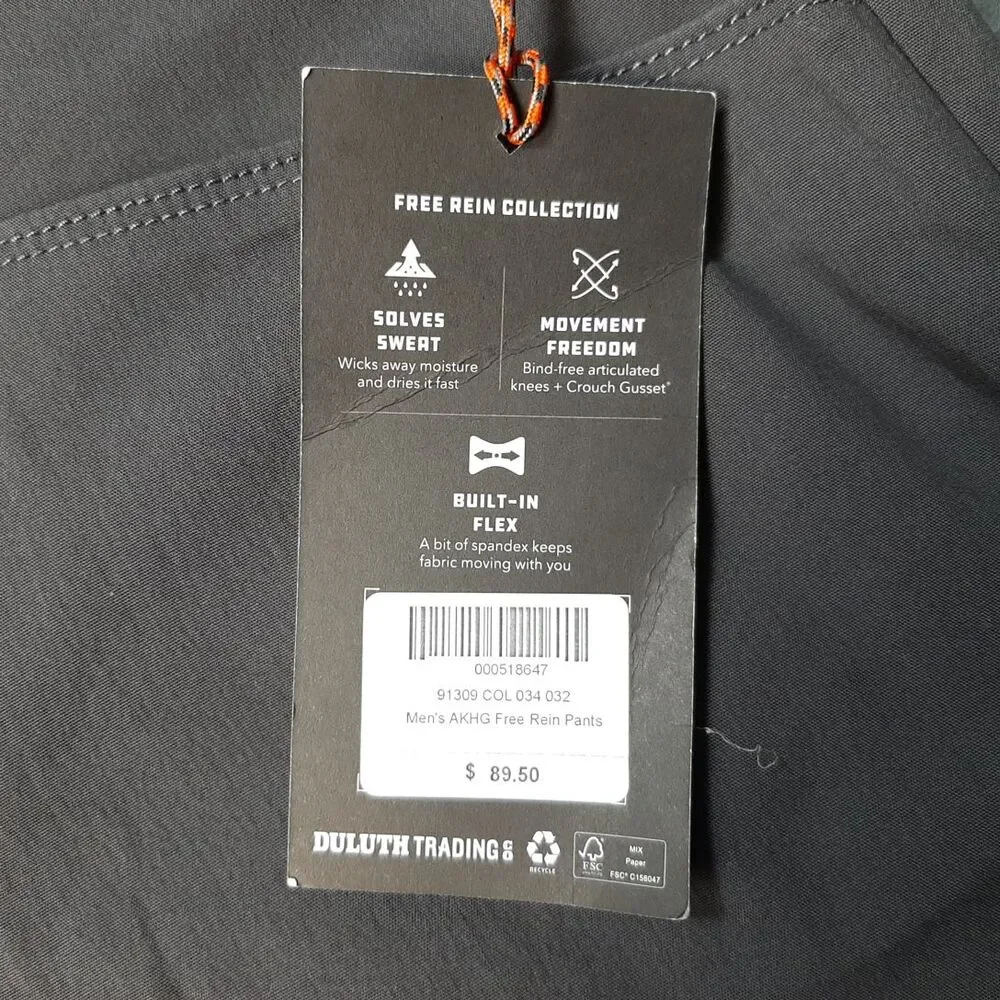 NEW Alaskan Hardgear Pants Mens 34x32 Gray Free Rein Duluth Work Hiking AKHG